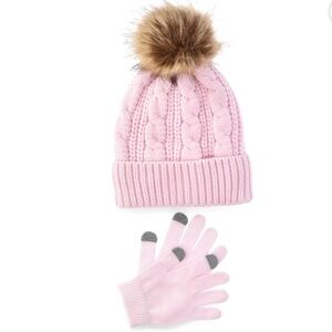 Wonder Nation Girls Pom Hat and Glove Set, 2-Piece Set